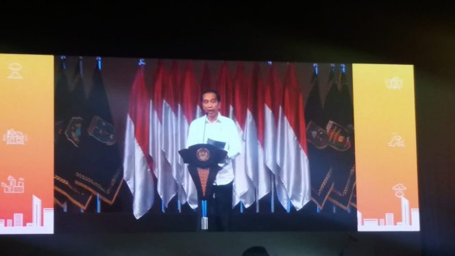 
 Sambutan dan membuka acara oleh  Presiden Jokowi Dodo disaat Rakornas Penanggulangan Bencana