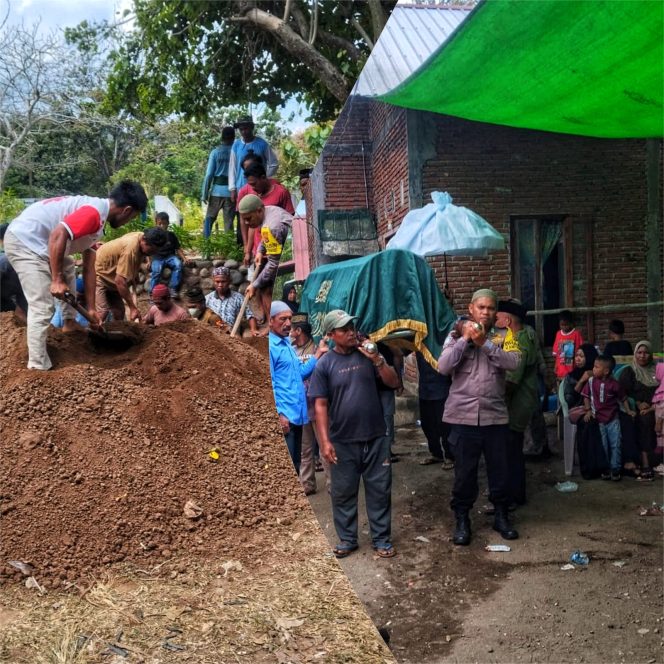 
 Dekat dengan Warga, Bhabinkamtibmas Desa Ta’a Hadiri Pemakaman Warga dan Bangun Sinergi Sosial