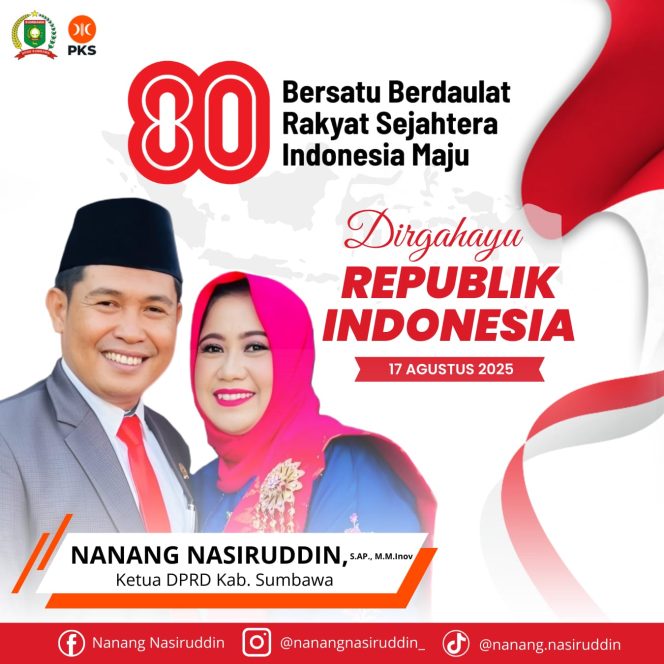 
 Ketua DPRD Kabupaten Sumbawa  Mengucapkan Dirgahayu RI Ke 80