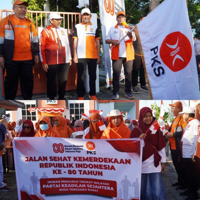 
 PKS NTB Gelar Jalan Sehat Meriahkan HUT ke-80 RI