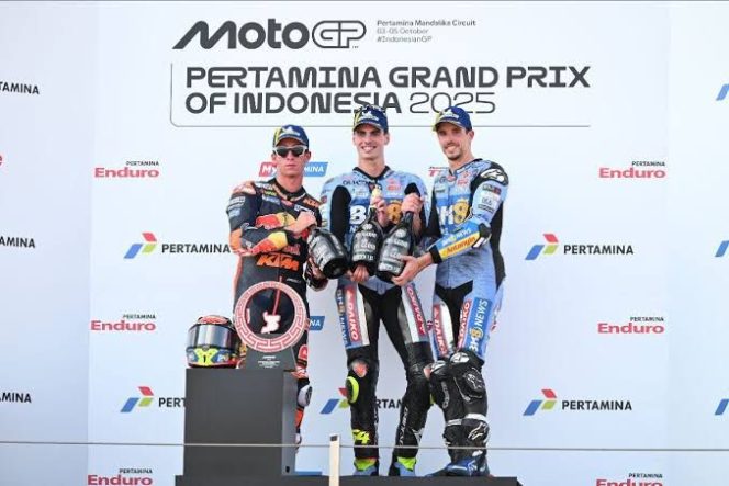 
 Fermin Aldeguer Tampil Perkasa, Cetak Sejarah Juara Baru di MotoGP Mandalika 2025