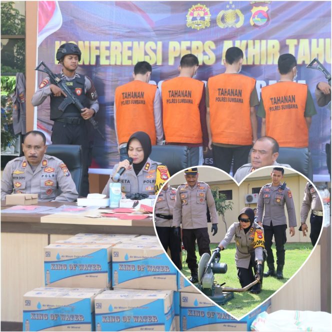 
 Konferensi Pers Akhir Tahun, Polres Sumbawa Musnahkan Barang Bukti dan Paparkan Kinerja!