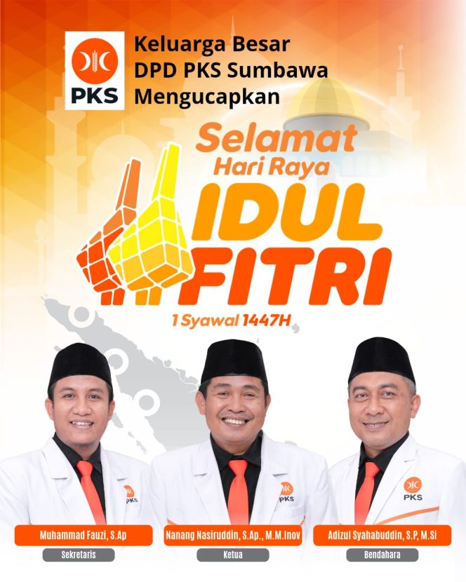 
 DPD PKS Sumbawa Mengucapkan Selamat Hari Raya Idul Fitri 1447 H