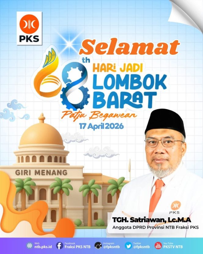 
 TGH. Sariawan, Lc., M.A Mengucapkan Selamat Hari Jadi ke-68 Kabupaten Lombok Barat 