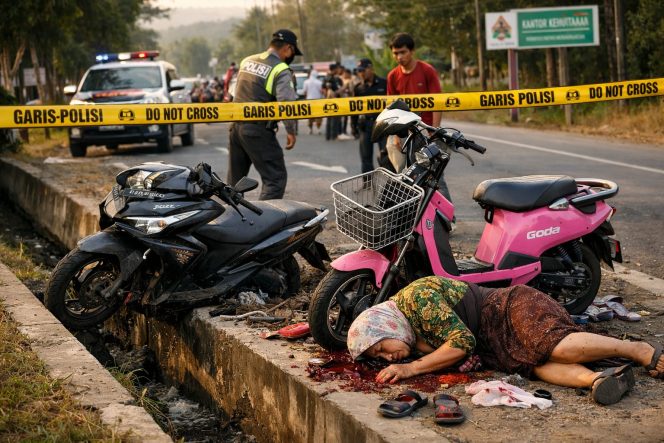 
 Insiden di Jalan Lintas Sumbawa–Bima, Pengendara Sepeda Listrik Meninggal di tempat