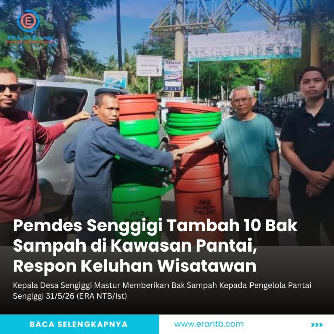 
 Pemdes Senggigi Tambah 10 Bak Sampah, Respons Keluhan Wisatawan