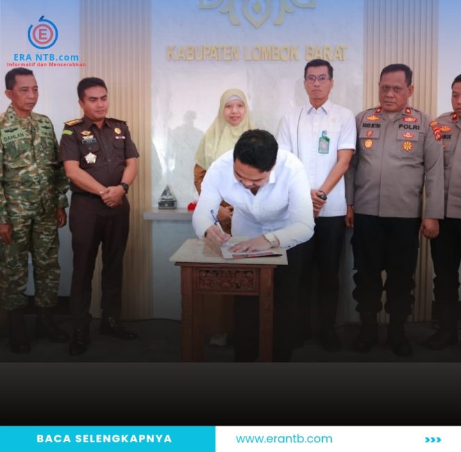 
 Forkopimda Lombok Barat Teken Kesepakatan Bersama, Perkuat Sinergi Sukseskan Pilkades Serentak 2026