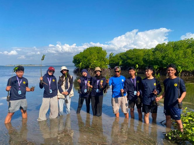 
 Hijaukan Pesisir, Mahasiswa KKN PMD Unram Gelar Aksi Penanaman Mangrove di Gili Petagan Desa Padak Guar