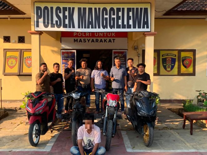 
 Curanmor Terungkap, Polsek Manggelewa Amankan 4 Sepeda Motor